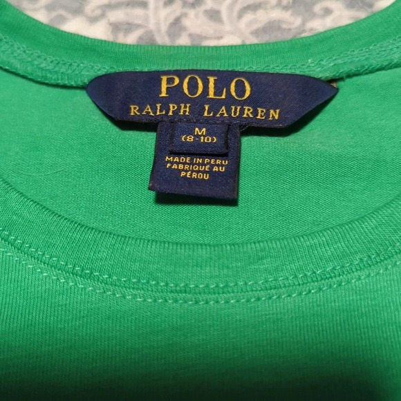 Girls Polo Ralph Lauren Short Sleeve T-shirt Green Medium 8/10 - Picture 2 of 5